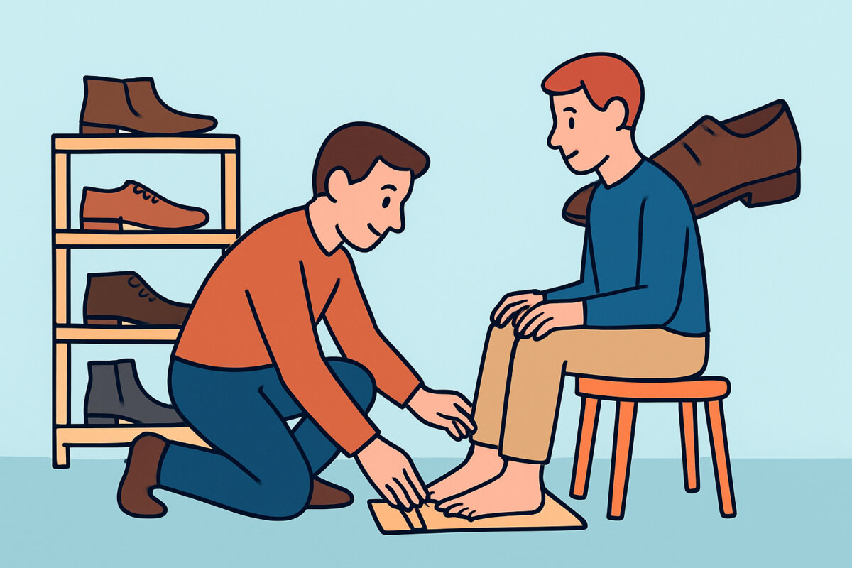 Nahkajalkineiden mittatilaus – jalkapohjan mittaus